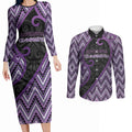 Custom Aotearoa Atua Tawhirimatea Couples Matching Long Sleeve Bodycon Dress and Long Sleeve Button Shirt God Of Storms Koru Patterns