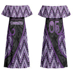 Custom Aotearoa Atua Tawhirimatea Couples Matching Off Shoulder Maxi Dress and Long Sleeve Button Shirt God Of Storms Koru Patterns