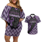 Custom Aotearoa Atua Tawhirimatea Couples Matching Off Shoulder Short Dress and Hawaiian Shirt God Of Storms Koru Patterns