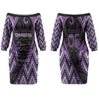 Custom Aotearoa Atua Tawhirimatea Couples Matching Off The Shoulder Long Sleeve Dress and Long Sleeve Button Shirt God Of Storms Koru Patterns