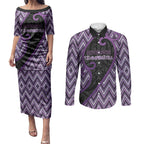 Custom Aotearoa Atua Tawhirimatea Couples Matching Puletasi and Long Sleeve Button Shirt God Of Storms Koru Patterns