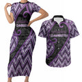 Custom Aotearoa Atua Tawhirimatea Couples Matching Short Sleeve Bodycon Dress and Hawaiian Shirt God Of Storms Koru Patterns