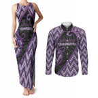Custom Aotearoa Atua Tawhirimatea Couples Matching Tank Maxi Dress and Long Sleeve Button Shirt God Of Storms Koru Patterns