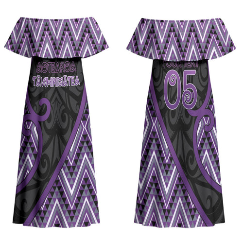 Custom Aotearoa Atua Tawhirimatea Family Matching Off Shoulder Maxi Dress and Hawaiian Shirt God Of Storms Koru Patterns