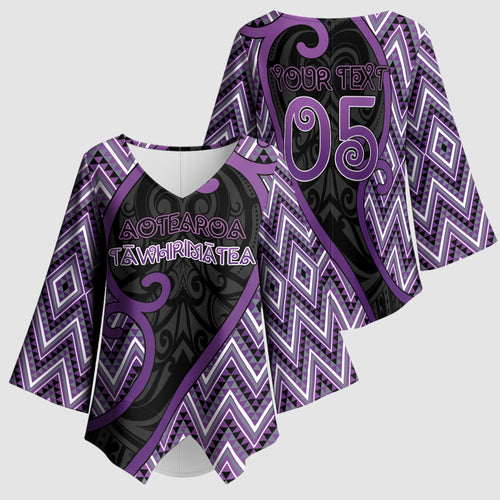 Custom Aotearoa Atua Tawhirimatea Kimono Sleeve Blouse God Of Storms Koru Patterns