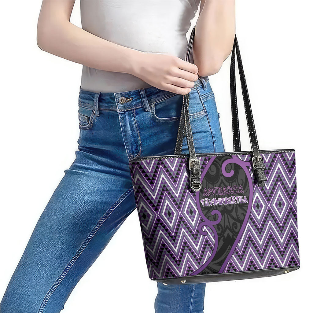 Aotearoa Atua Tawhirimatea Leather Tote Bag God Of Storms Koru Patterns