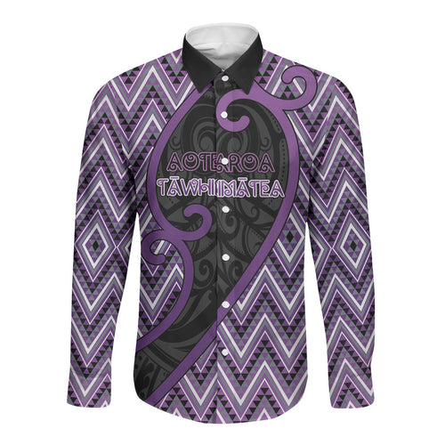 Custom Aotearoa Atua Tawhirimatea Long Sleeve Button Shirt God Of Storms Koru Patterns