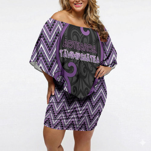 Custom Aotearoa Atua Tawhirimatea Off Shoulder Short Dress God Of Storms Koru Patterns