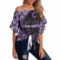 Custom Aotearoa Atua Tawhirimatea Off Shoulder Wrap Waist Top God Of Storms Koru Patterns