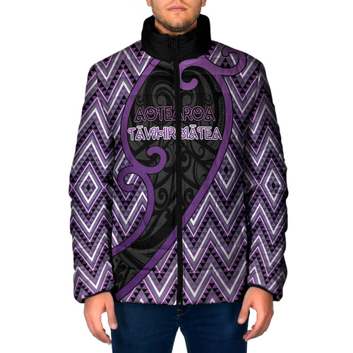 Custom Aotearoa Atua Tawhirimatea Padded Jacket God Of Storms Koru Patterns