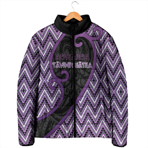 Custom Aotearoa Atua Tawhirimatea Padded Jacket God Of Storms Koru Patterns