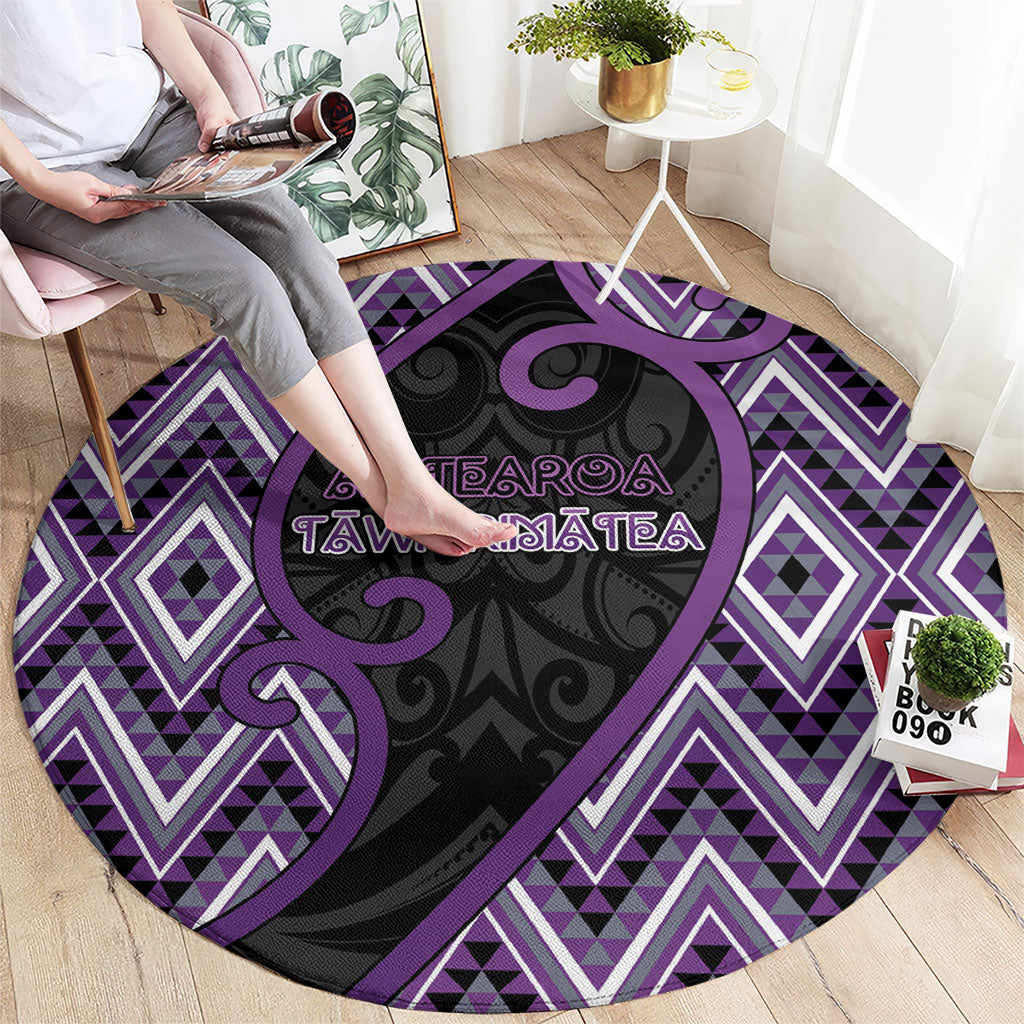 Aotearoa Atua Tawhirimatea Round Carpet God Of Storms Koru Patterns