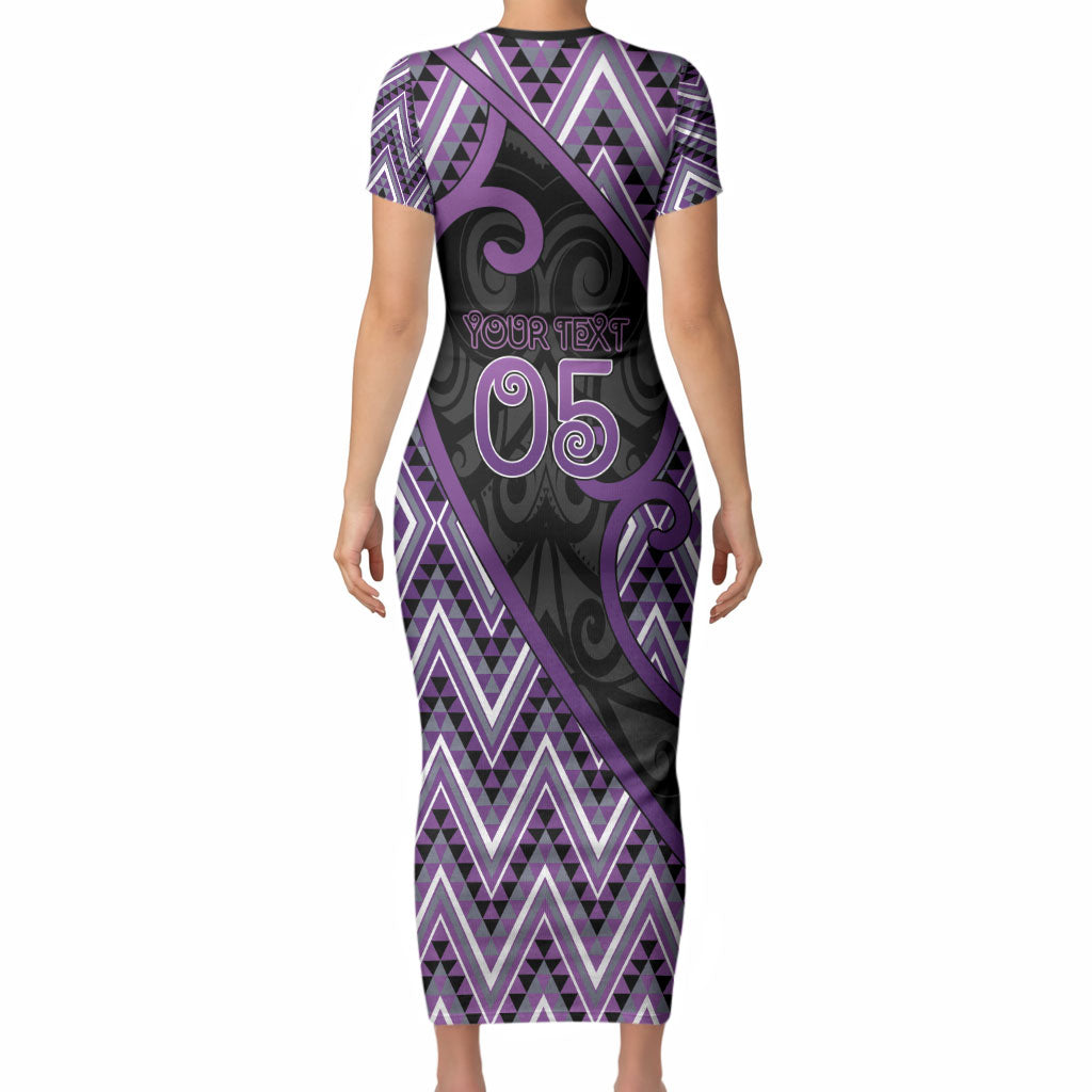 Custom Aotearoa Atua Tawhirimatea Short Sleeve Bodycon Dress God Of Storms Koru Patterns