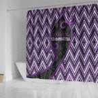 Aotearoa Atua Tawhirimatea Shower Curtain God Of Storms Koru Patterns
