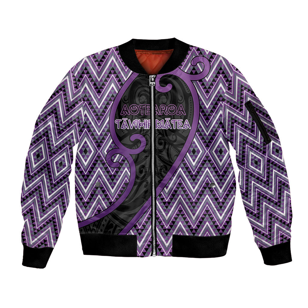 Custom Aotearoa Atua Tawhirimatea Sleeve Zip Bomber Jacket God Of Storms Koru Patterns