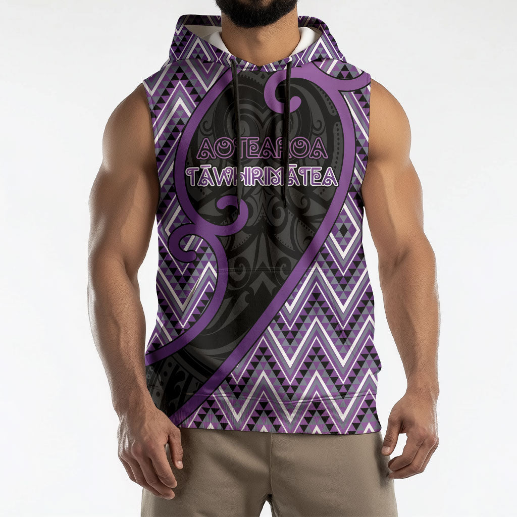 Custom Aotearoa Atua Tawhirimatea Sleeveless Hoodie God Of Storms Koru Patterns