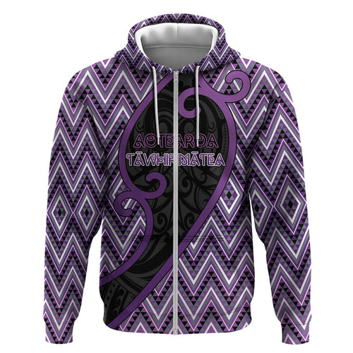 Custom Aotearoa Atua Tawhirimatea Zip Hoodie God Of Storms Koru Patterns