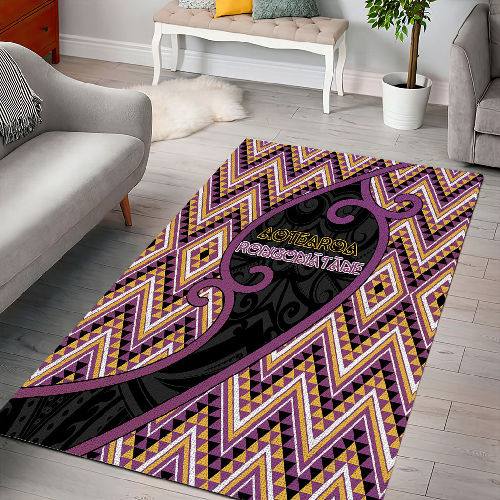 Aotearoa Atua Rongomatane Area Rug God Of Cultivated Foods Koru Patterns