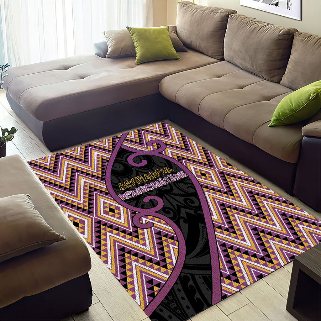 Aotearoa Atua Rongomatane Area Rug God Of Cultivated Foods Koru Patterns