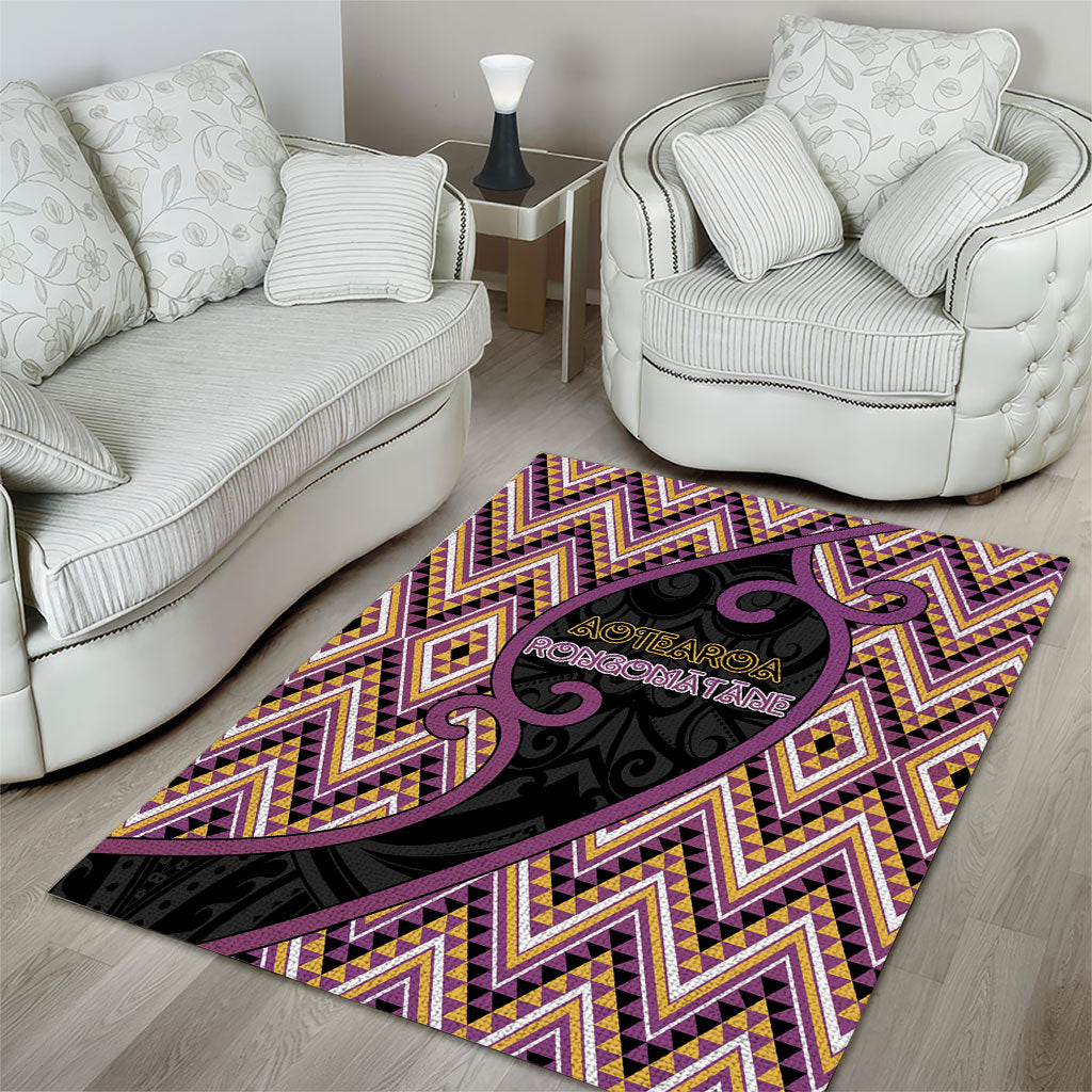 Aotearoa Atua Rongomatane Area Rug God Of Cultivated Foods Koru Patterns