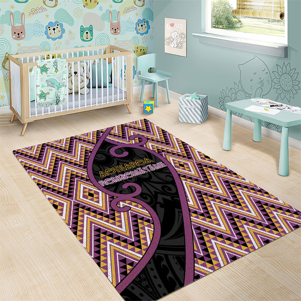 Aotearoa Atua Rongomatane Area Rug God Of Cultivated Foods Koru Patterns