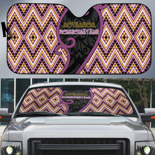 Aotearoa Atua Rongomatane Auto Sun Shade God Of Cultivated Foods Koru Patterns