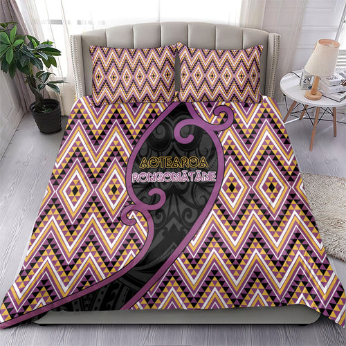 Aotearoa Atua Rongomatane Bedding Set God Of Cultivated Foods Koru Patterns