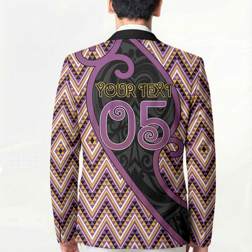 Custom Aotearoa Atua Rongomatane Blazer God Of Cultivated Foods Koru Patterns