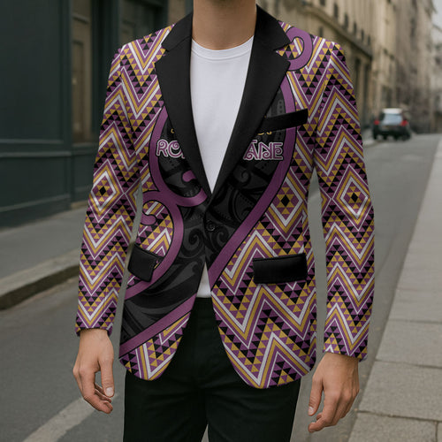 Custom Aotearoa Atua Rongomatane Blazer God Of Cultivated Foods Koru Patterns