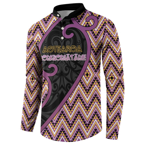 Custom Aotearoa Atua Rongomatane Button Sweatshirt God Of Cultivated Foods Koru Patterns