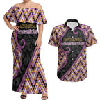 Custom Aotearoa Atua Rongomatane Couples Matching Off Shoulder Maxi Dress and Hawaiian Shirt God Of Cultivated Foods Koru Patterns