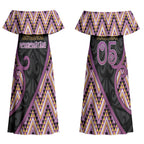 Custom Aotearoa Atua Rongomatane Couples Matching Off Shoulder Maxi Dress and Long Sleeve Button Shirt God Of Cultivated Foods Koru Patterns
