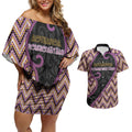 Custom Aotearoa Atua Rongomatane Couples Matching Off Shoulder Short Dress and Hawaiian Shirt God Of Cultivated Foods Koru Patterns