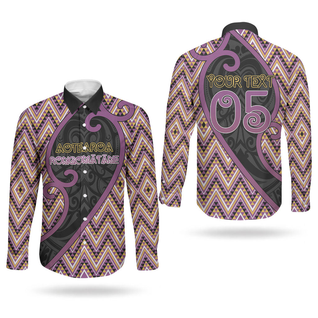 Custom Aotearoa Atua Rongomatane Couples Matching Off Shoulder Short Dress and Long Sleeve Button Shirt God Of Cultivated Foods Koru Patterns