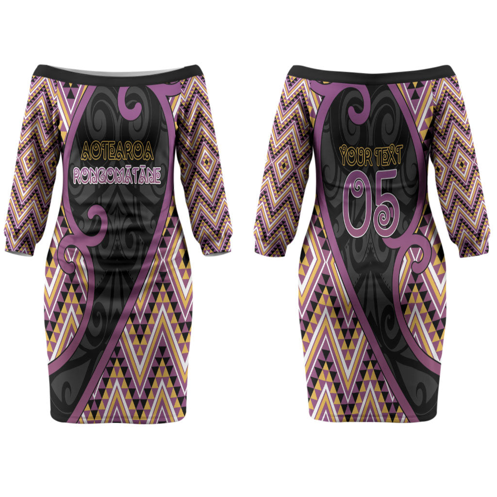 Custom Aotearoa Atua Rongomatane Couples Matching Off The Shoulder Long Sleeve Dress and Hawaiian Shirt God Of Cultivated Foods Koru Patterns