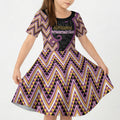 Custom Aotearoa Atua Rongomatane Kid Short Sleeve Dress God Of Cultivated Foods Koru Patterns