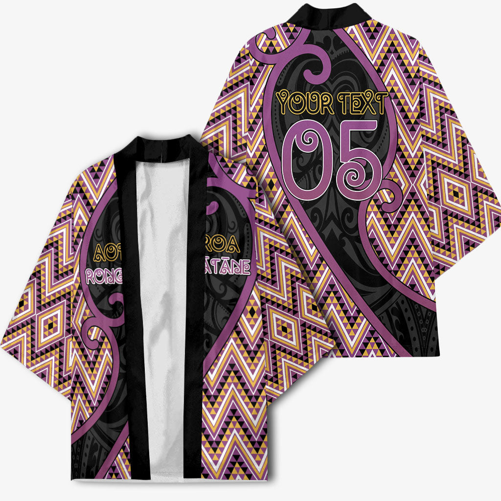 Custom Aotearoa Atua Rongomatane Kimono God Of Cultivated Foods Koru Patterns