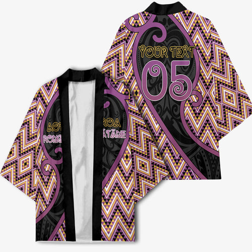 Custom Aotearoa Atua Rongomatane Kimono God Of Cultivated Foods Koru Patterns