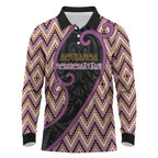 Custom Aotearoa Atua Rongomatane Long Sleeve Polo Shirt God Of Cultivated Foods Koru Patterns