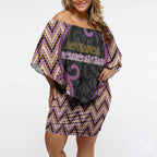 Custom Aotearoa Atua Rongomatane Off Shoulder Short Dress God Of Cultivated Foods Koru Patterns