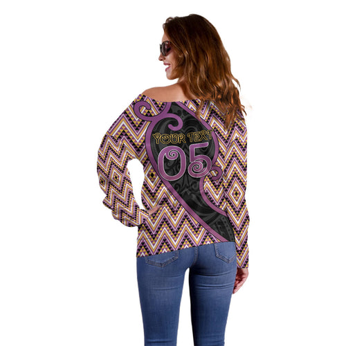 Custom Aotearoa Atua Rongomatane Off Shoulder Sweater God Of Cultivated Foods Koru Patterns