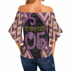 Custom Aotearoa Atua Rongomatane Off Shoulder Wrap Waist Top God Of Cultivated Foods Koru Patterns