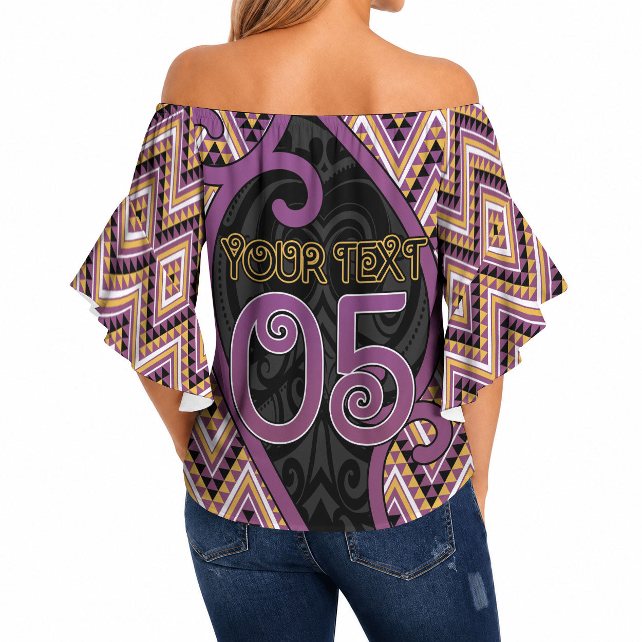 Custom Aotearoa Atua Rongomatane Off Shoulder Wrap Waist Top God Of Cultivated Foods Koru Patterns