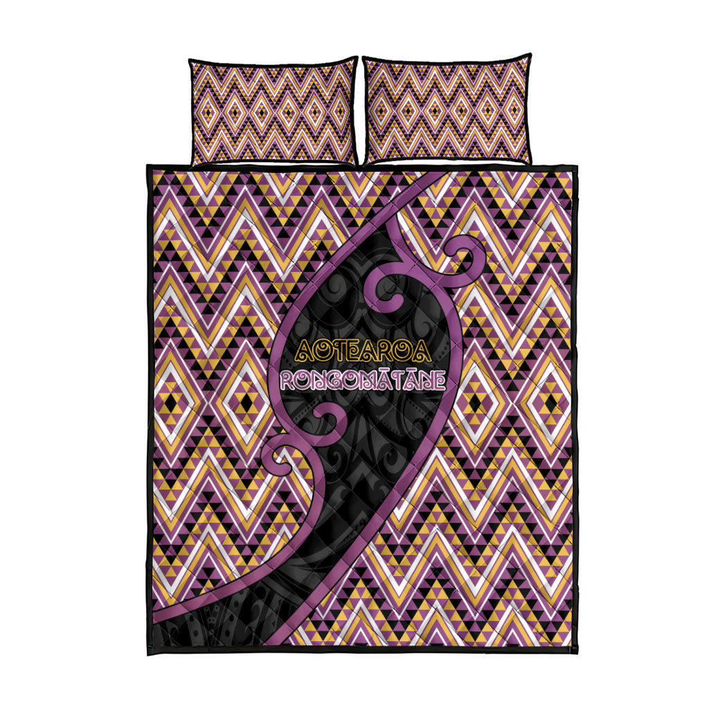 Aotearoa Atua Rongomatane Quilt Bed Set God Of Cultivated Foods Koru Patterns