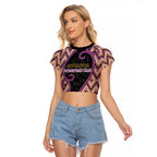 Custom Aotearoa Atua Rongomatane Raglan Cropped T Shirt God Of Cultivated Foods Koru Patterns