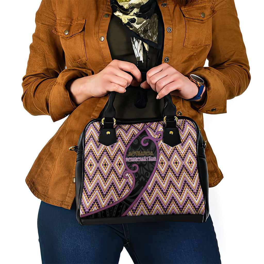 Aotearoa Atua Rongomatane Shoulder Handbag God Of Cultivated Foods Koru Patterns