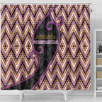 Aotearoa Atua Rongomatane Shower Curtain God Of Cultivated Foods Koru Patterns