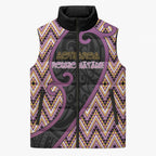 Custom Aotearoa Atua Rongomatane Sleeveless Puffer Jacket God Of Cultivated Foods Koru Patterns