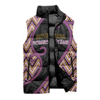 Custom Aotearoa Atua Rongomatane Sleeveless Puffer Jacket God Of Cultivated Foods Koru Patterns