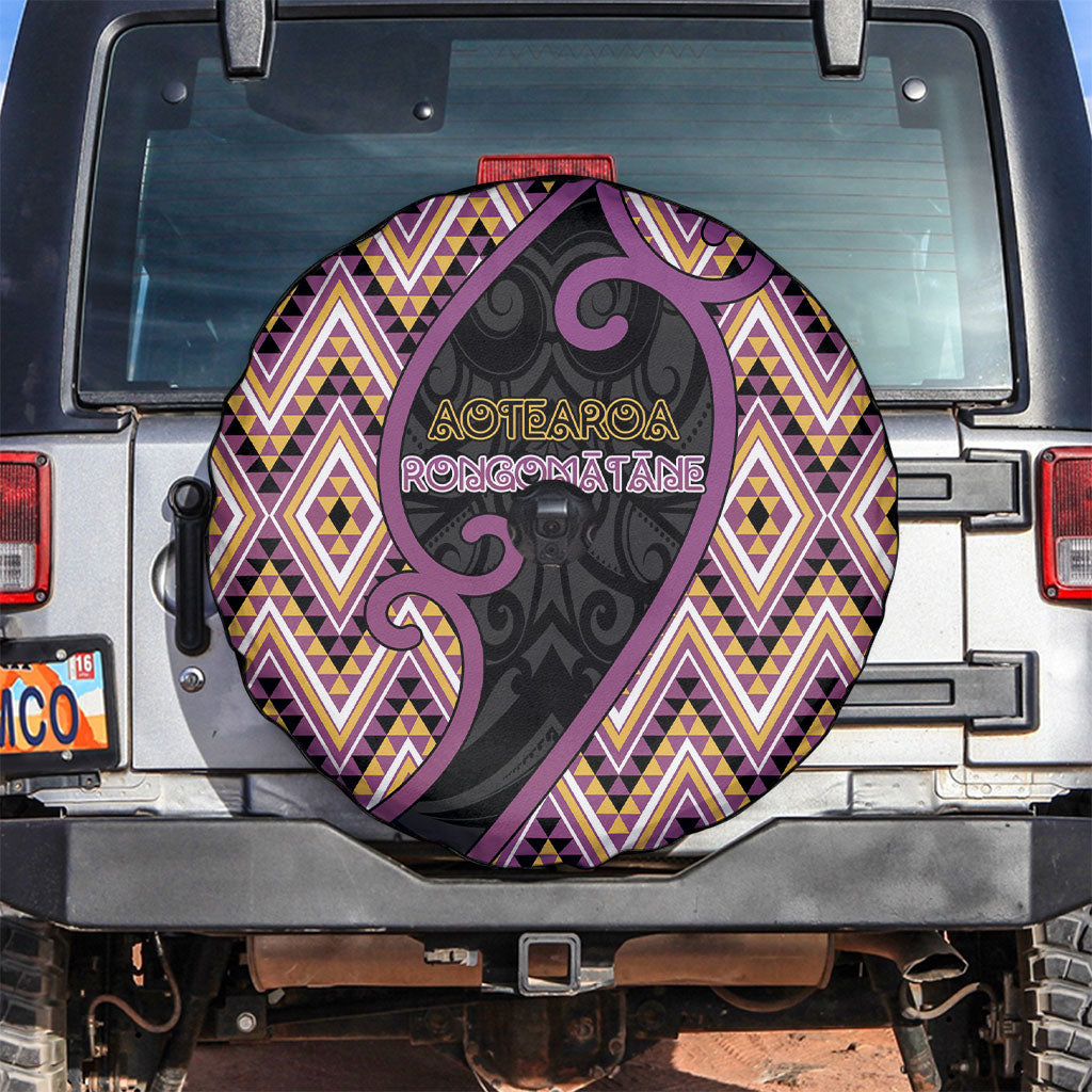 Aotearoa Atua Rongomatane Spare Tire Cover God Of Cultivated Foods Koru Patterns